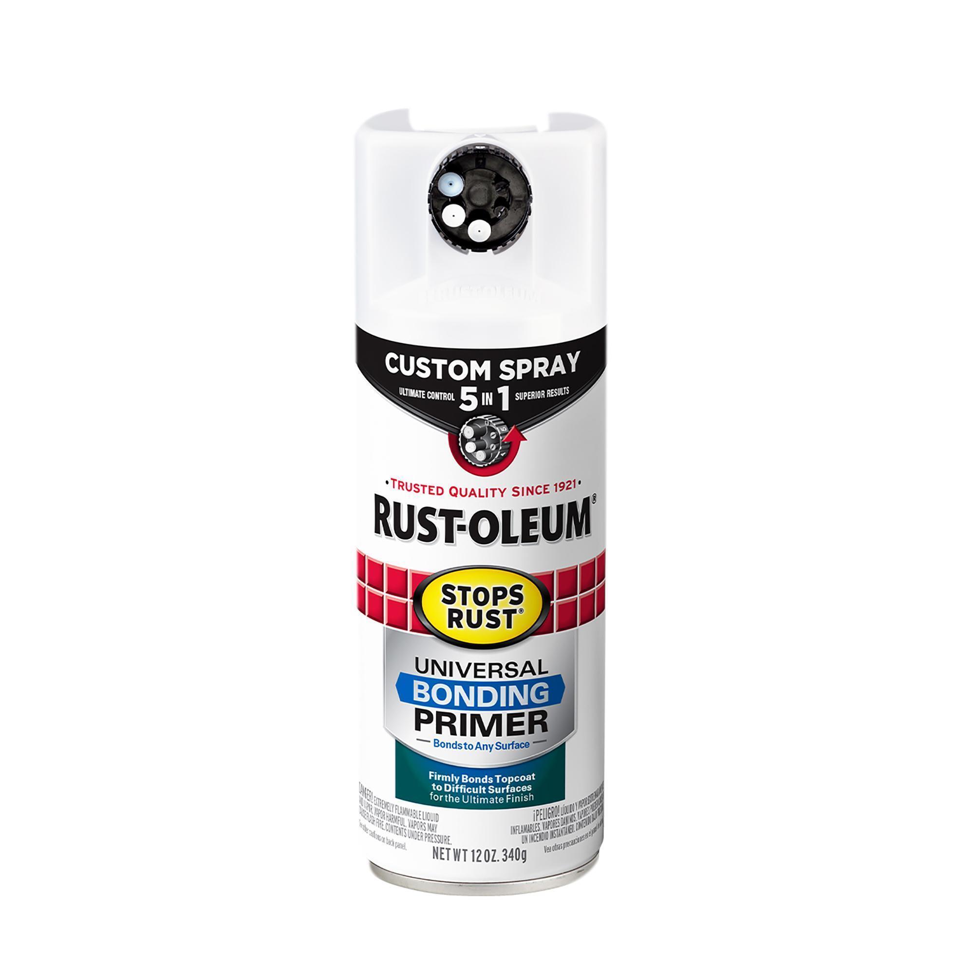 Rust-Oleum Stops Rust Custom 5-In-1 Universal Bonding Primer Spray, White, 12 Oz. Cans, 6PK, 384759DS